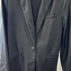 Zara Black leather Women's Blazer